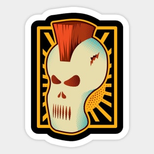 Retro Mohawk Skull | Vintage Skull Mask Sticker